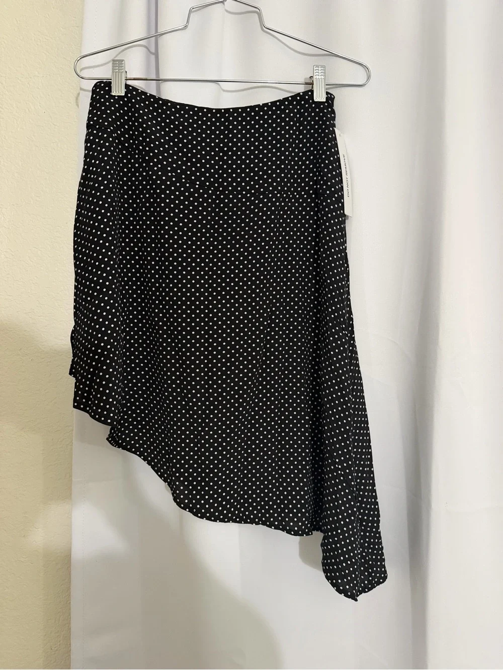 Princess Polly Black & White Polka Dot Asymmetrical Midi Skirt